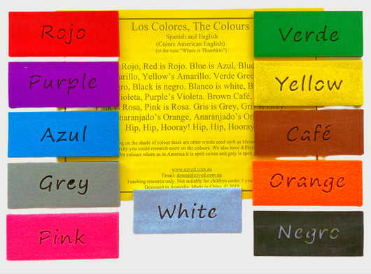 Colours in English and Spanish