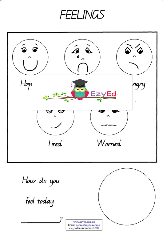 Feelings Chart Digital Download Poster